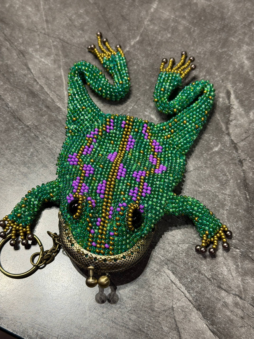 Beaded Frog Coin Pouch & Keychain