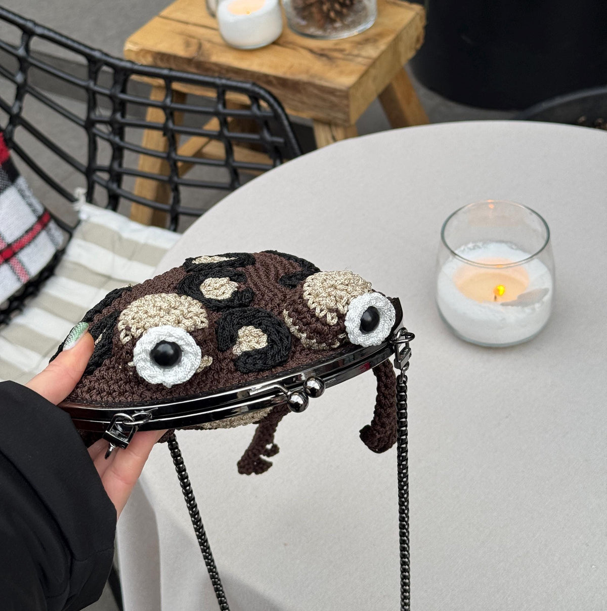Handmade Leopard Frog Bag – Crochet Purse with Clasp Closure