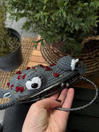 Crochet Frog Purse – Cute Handmade Frog Bag with Roses – Animal Shaped Clutch – Kawaii Cottagecore Gift