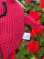 Crochet Frog Bag – Handmade Devil Purse with Horns, Kawaii Goth Frogcore Gift