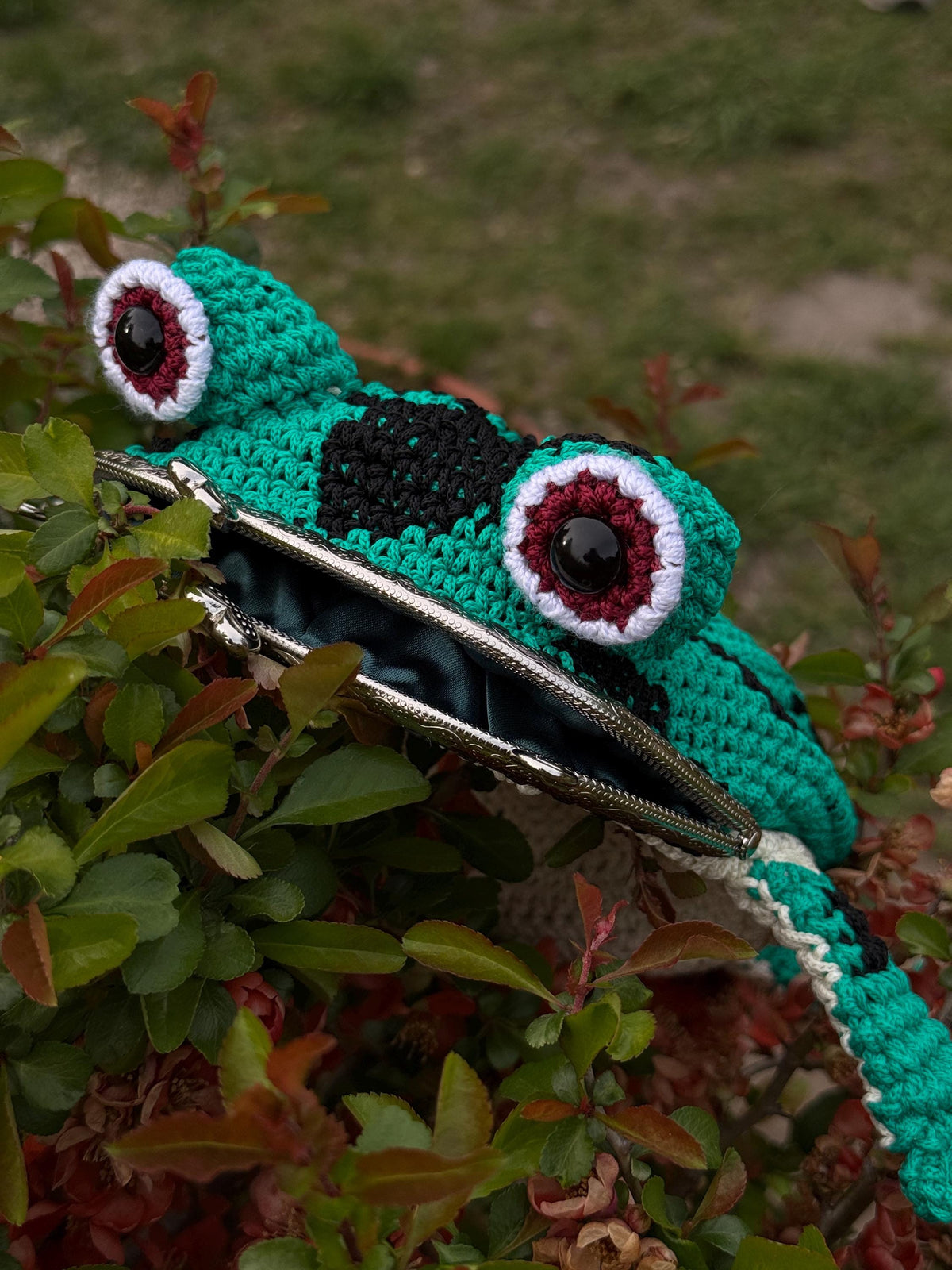 Goblincore Green Frog Bag – Crochet Frog Purse & Crossbody