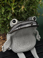Ghost of Frog - Handmade Crochet Frog Bag, Toad Purse, Unique Amphibian Aesthetic Accessory