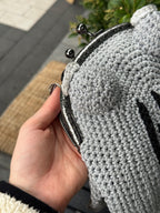 Ghost of Frog - Handmade Crochet Frog Bag, Toad Purse, Unique Amphibian Aesthetic Accessory