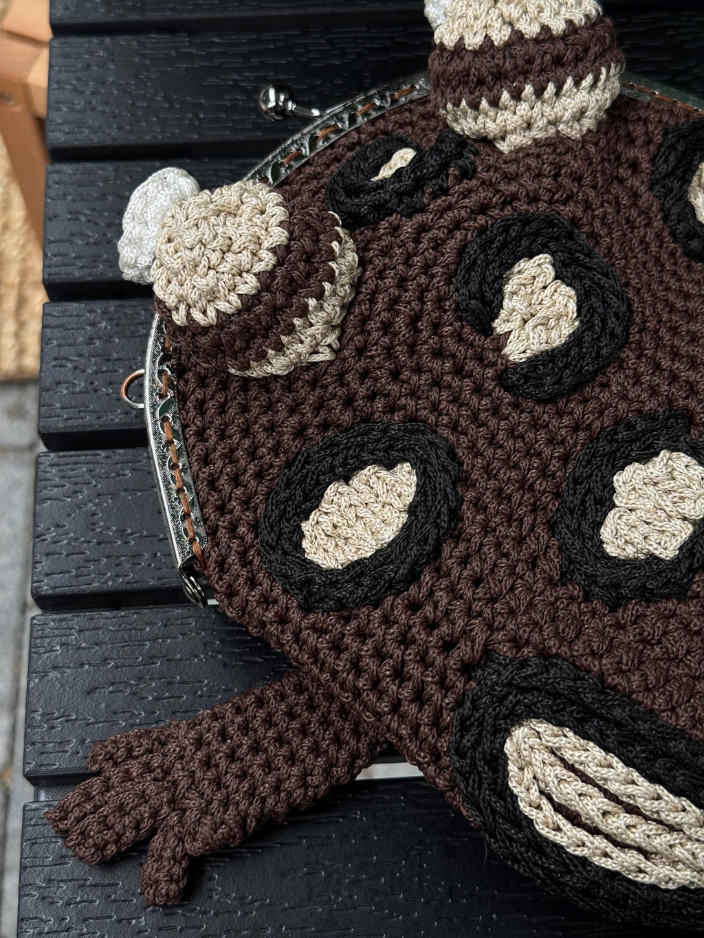 Handmade Leopard Frog Bag – Crochet Purse with Clasp Closure