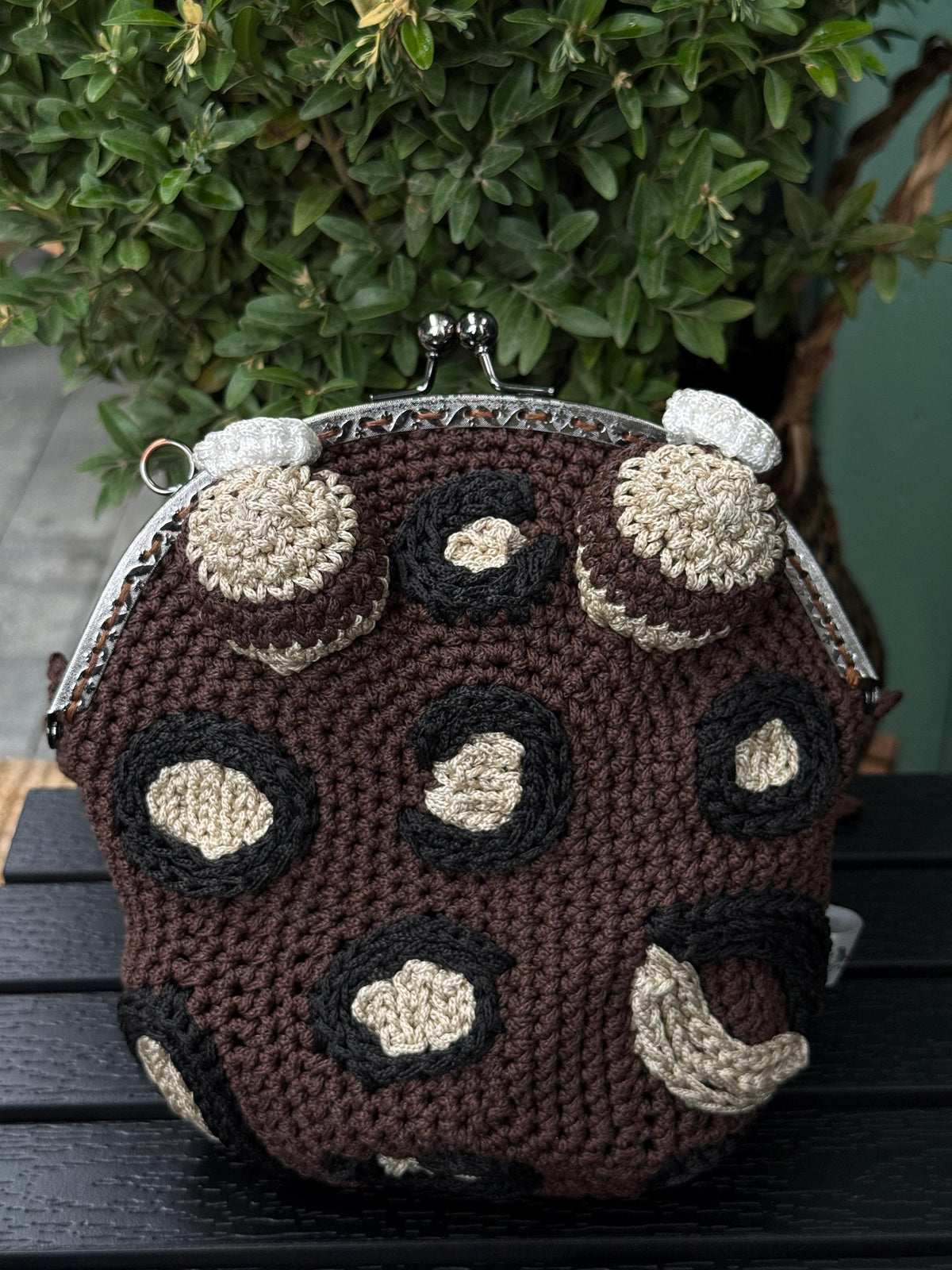 Handmade Leopard Frog Bag – Crochet Purse with Clasp Closure