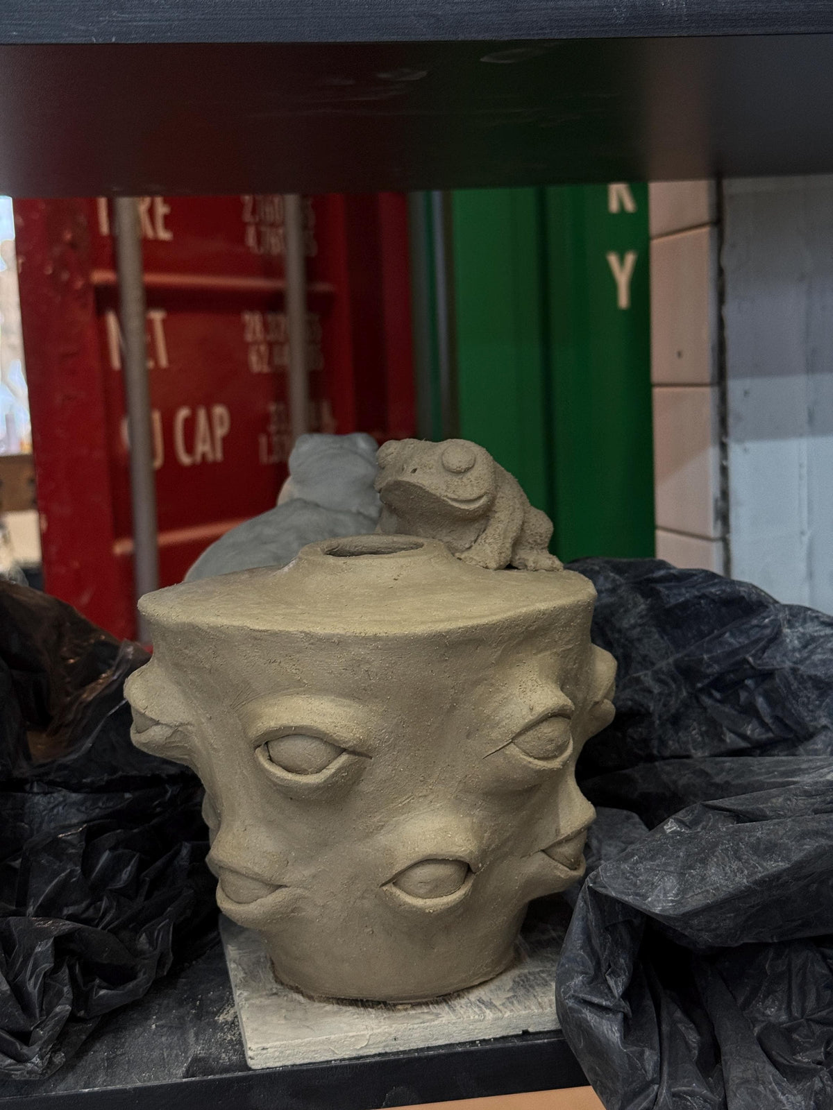 Ceramic Frog Vase – Handmade Frog Pottery, Fantasy Home Decor, Unique Frog Gift