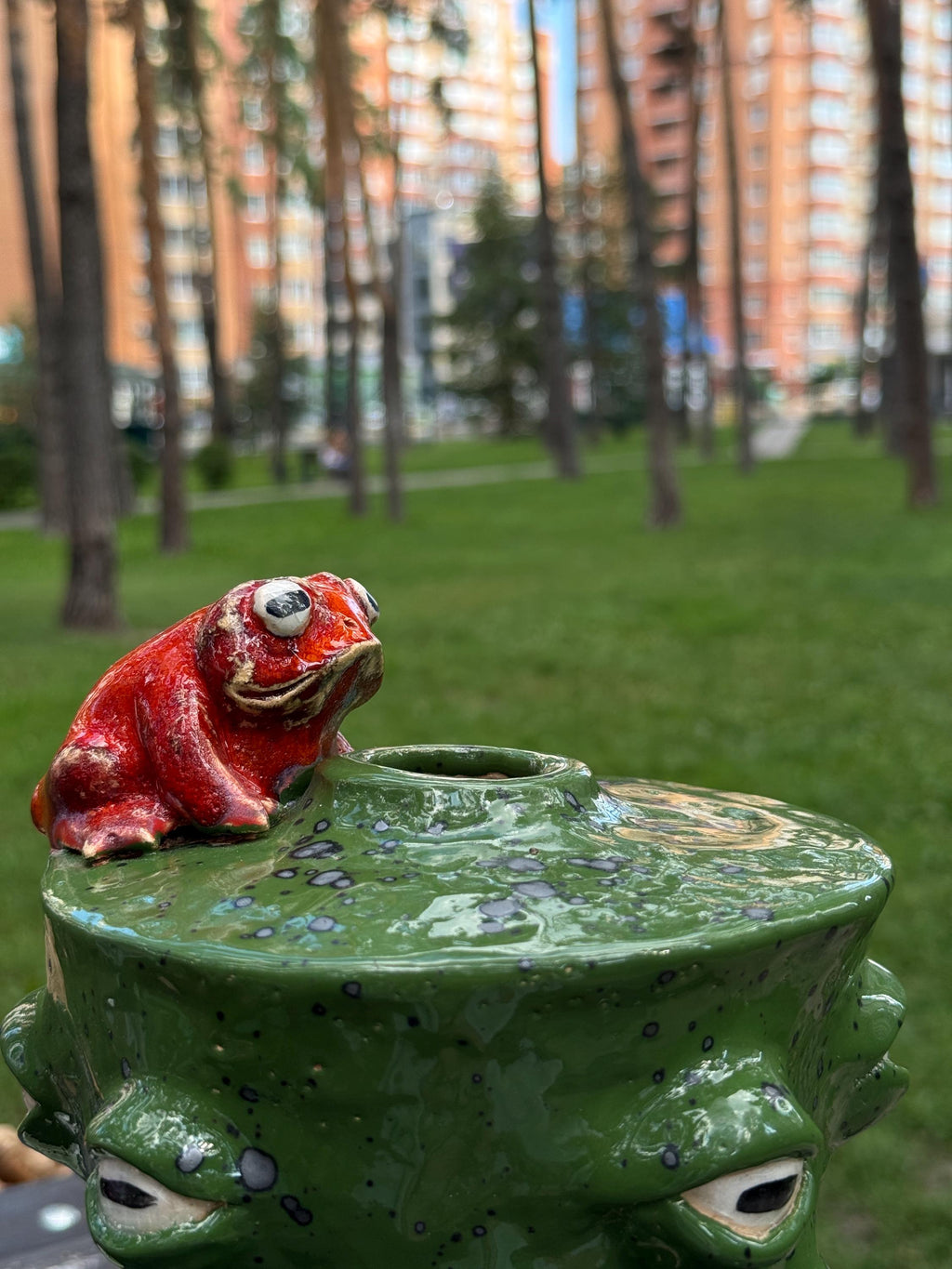 Ceramic Frog Vase – Handmade Frog Pottery, Fantasy Home Decor, Unique Frog Gift