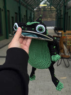 Green Сrochet Witch Frog Purse