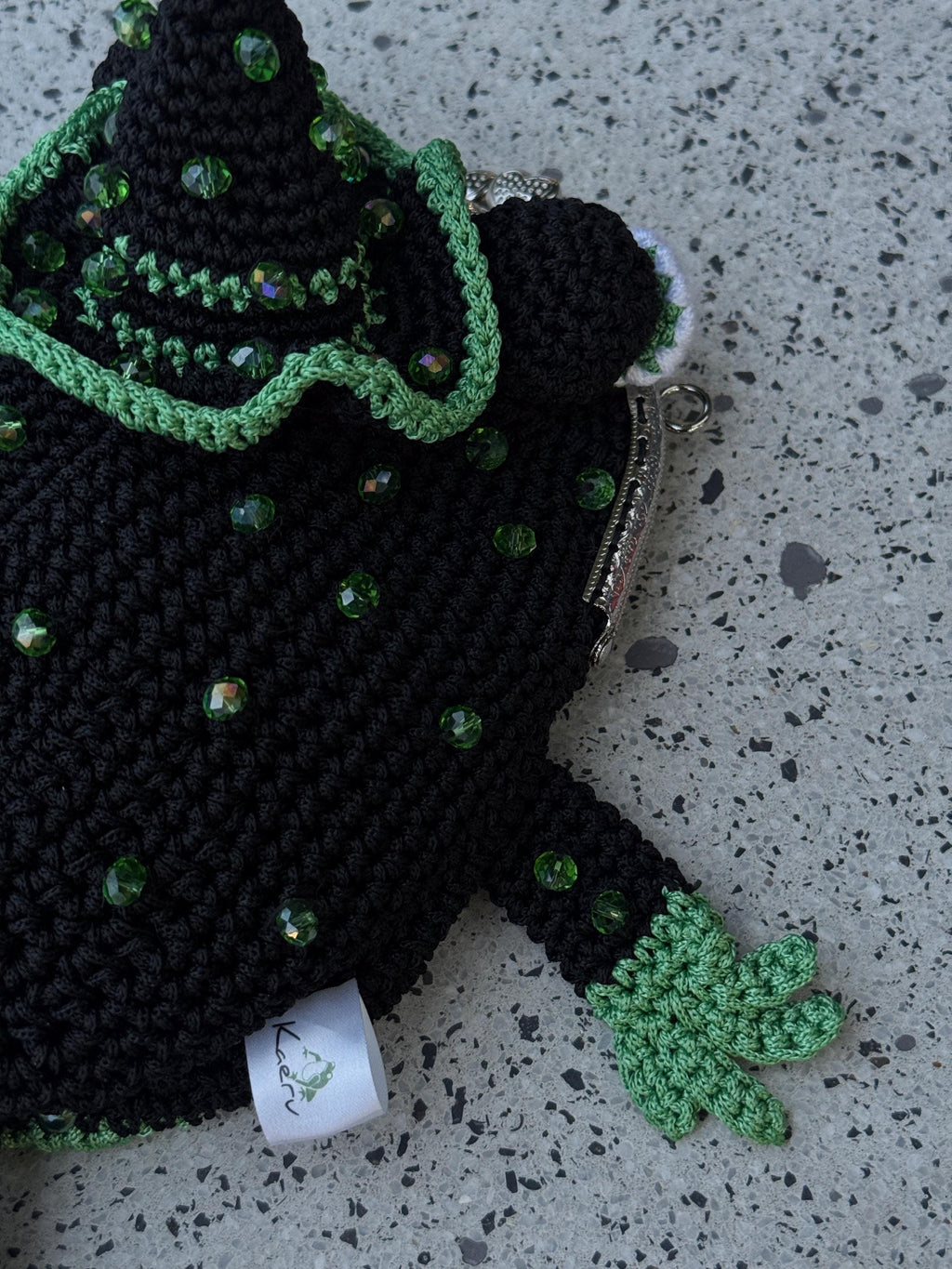 Green Сrochet Witch Frog Purse