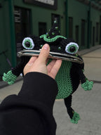 Green Сrochet Witch Frog Purse