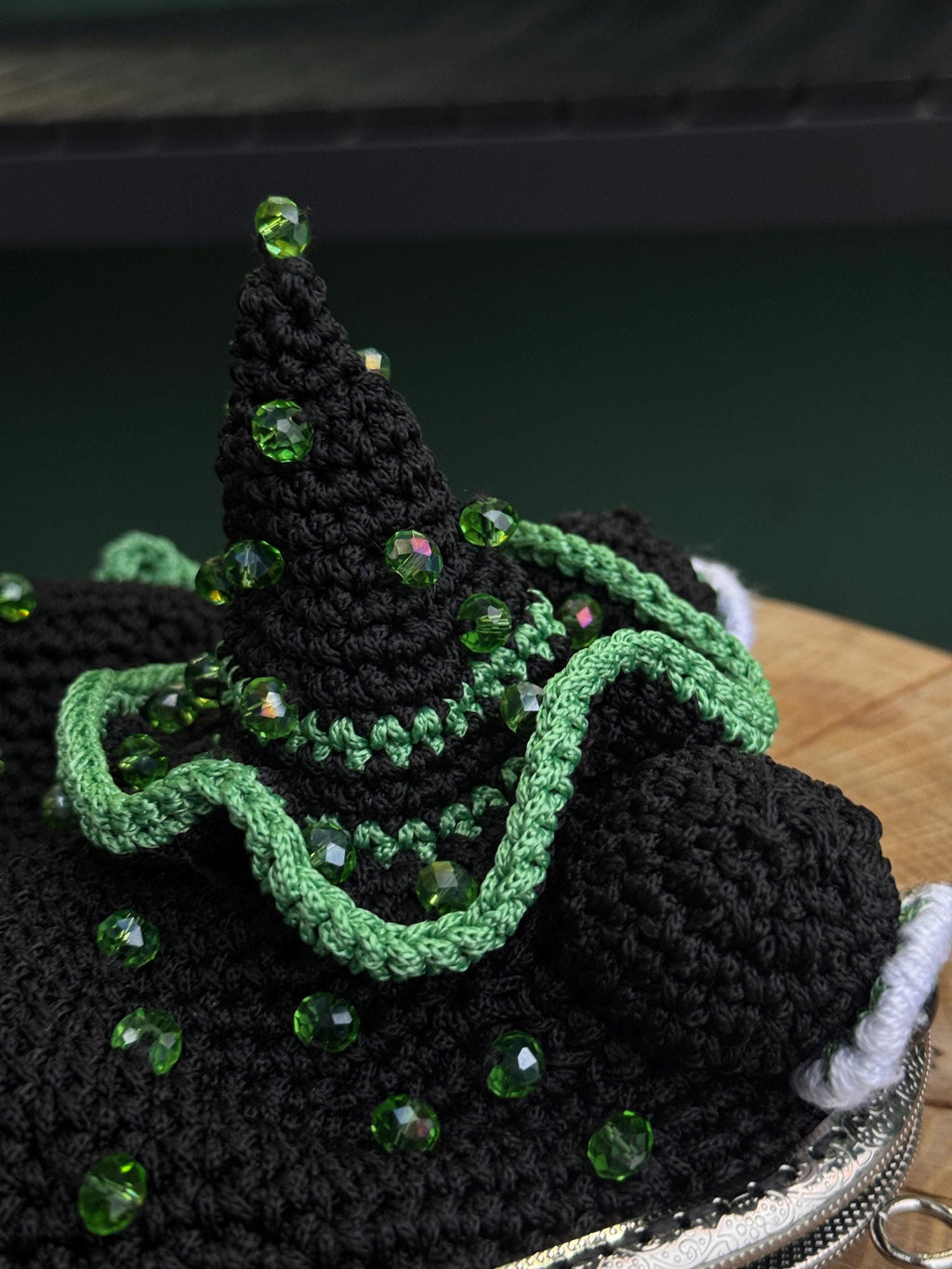 Green Сrochet Witch Frog Purse