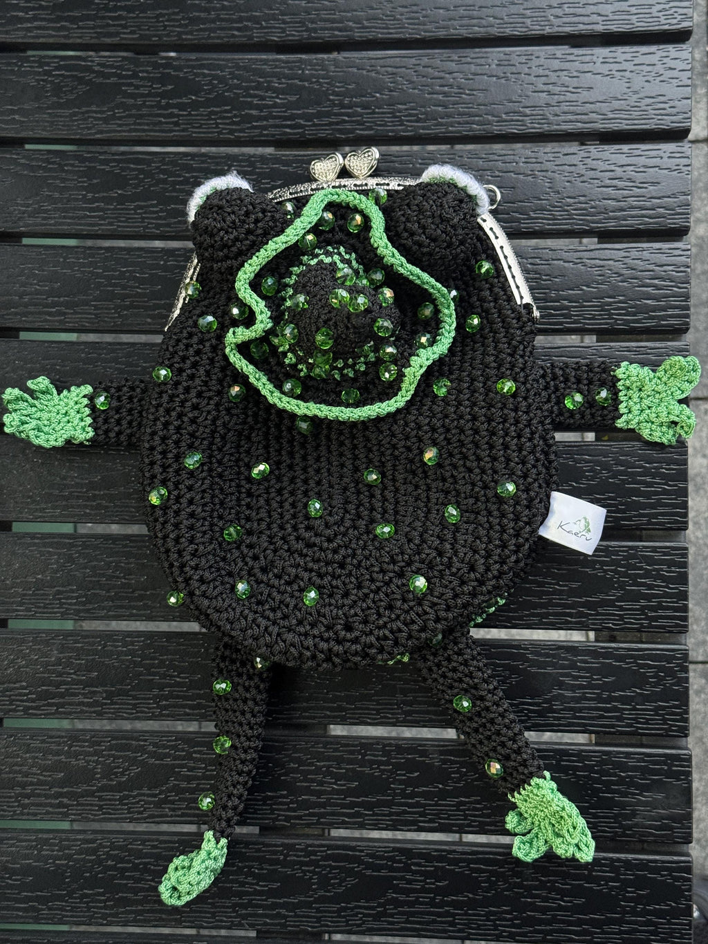 Green Сrochet Witch Frog Purse