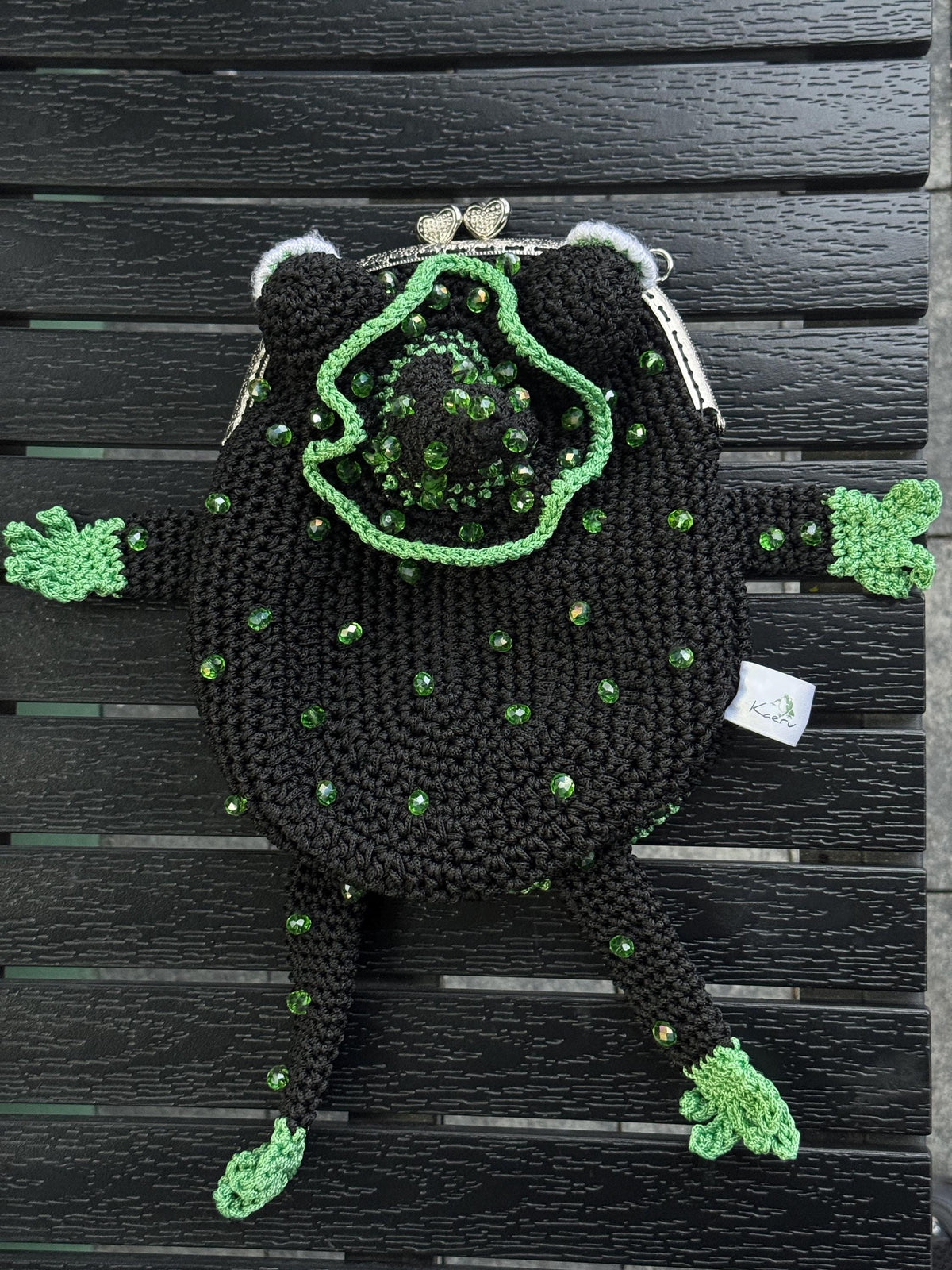 Green Сrochet Witch Frog Purse