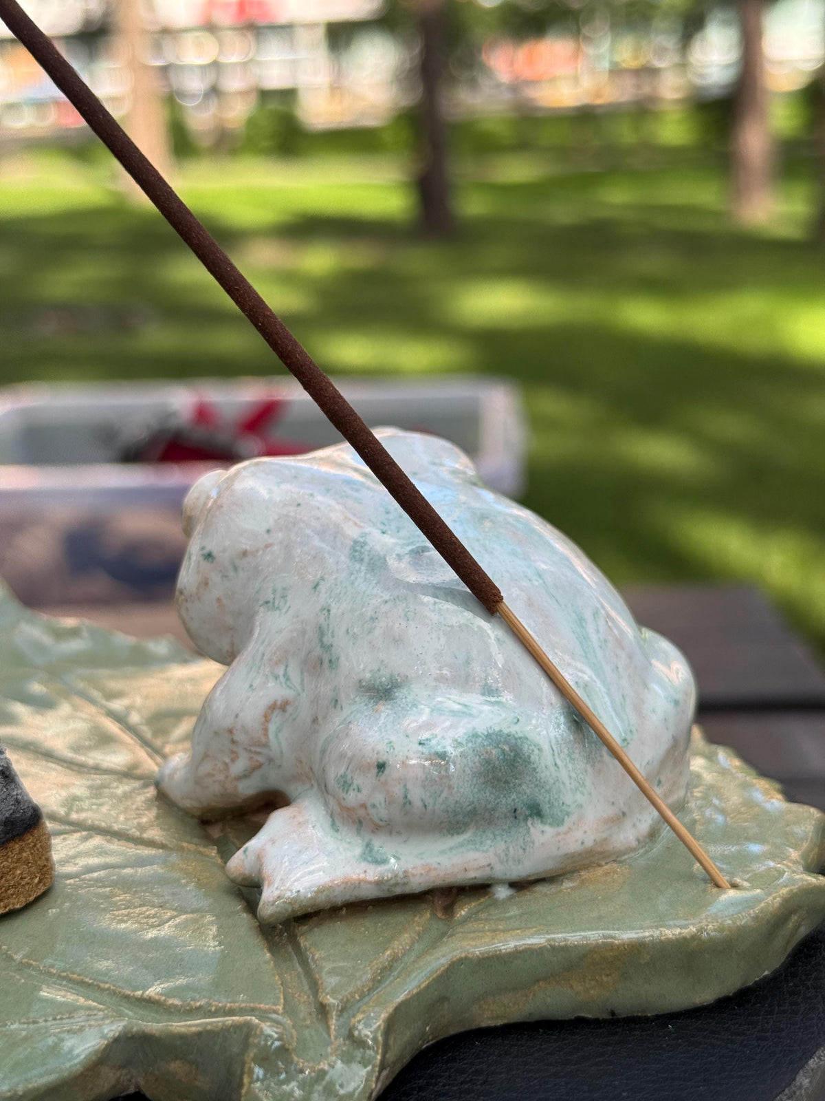 Ceramic Frog Incense Holder, Handmade Frog Decor, Palo Santo Holder, Frog Sculpture, Cottagecore Gift for Frog Lovers