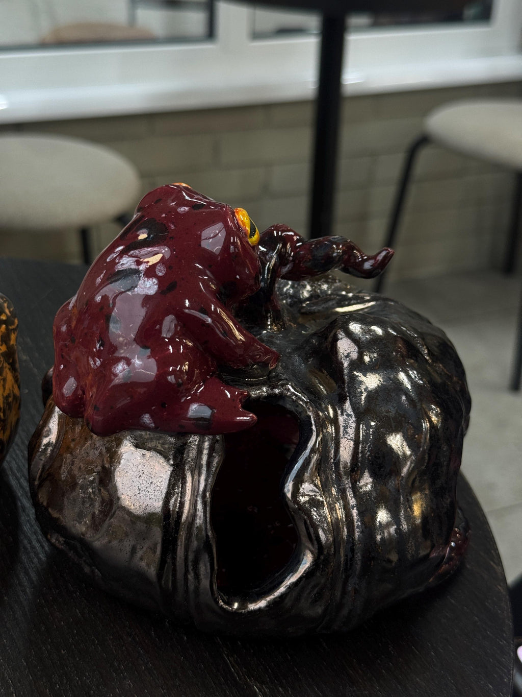 Ceramic Frog Candle Holder, Frog Lantern, Tea Light Holder, Handmade Frog Sculpture, Unique Frog Decor