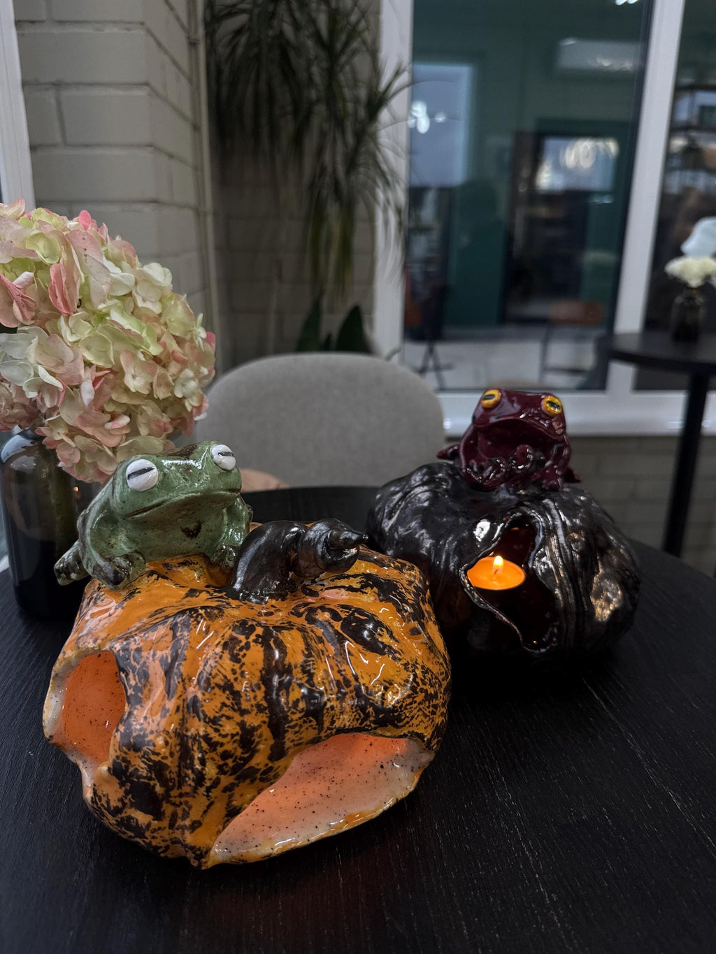 Ceramic Frog Candle Holder, Frog Lantern, Tea Light Holder, Handmade Frog Sculpture, Unique Frog Decor