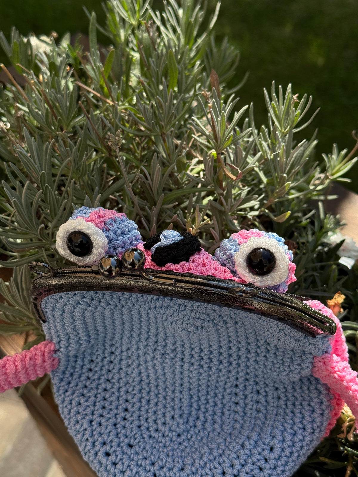 Pink Crochet Frog Bag – Handmade Leopard Frog Purse, Kawaii Frog Handbag, Cute frog Gift