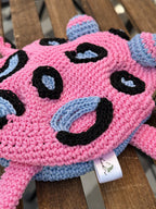 Pink Crochet Frog Bag – Handmade Leopard Frog Purse, Kawaii Frog Handbag, Cute frog Gift