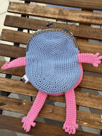 Pink Crochet Frog Bag – Handmade Leopard Frog Purse, Kawaii Frog Handbag, Cute frog Gift