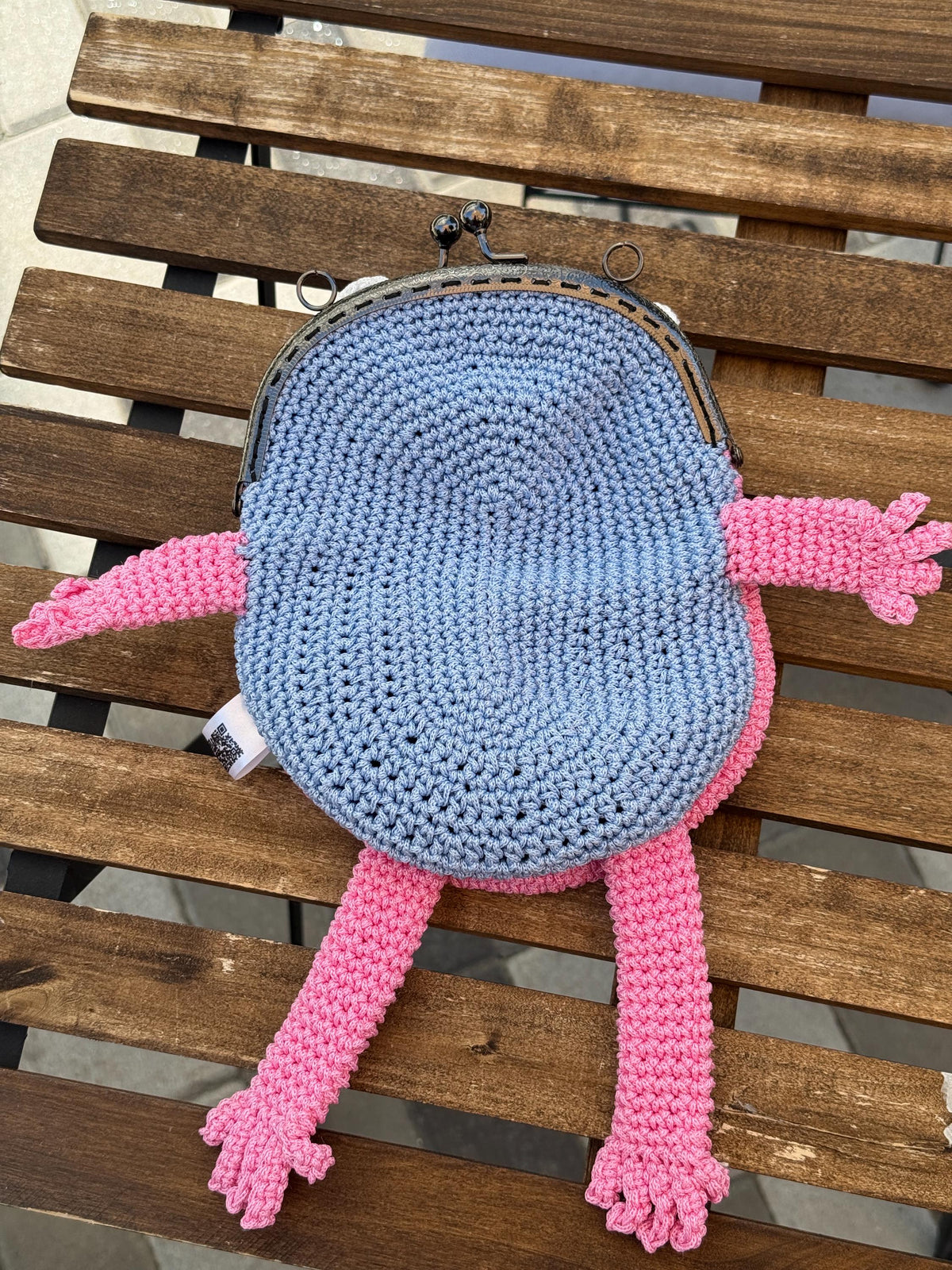 Pink Crochet Frog Bag – Handmade Leopard Frog Purse, Kawaii Frog Handbag, Cute frog Gift