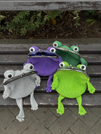 Realistic Green Crochet Frog Bag - Handmade Nature-Inspired Design