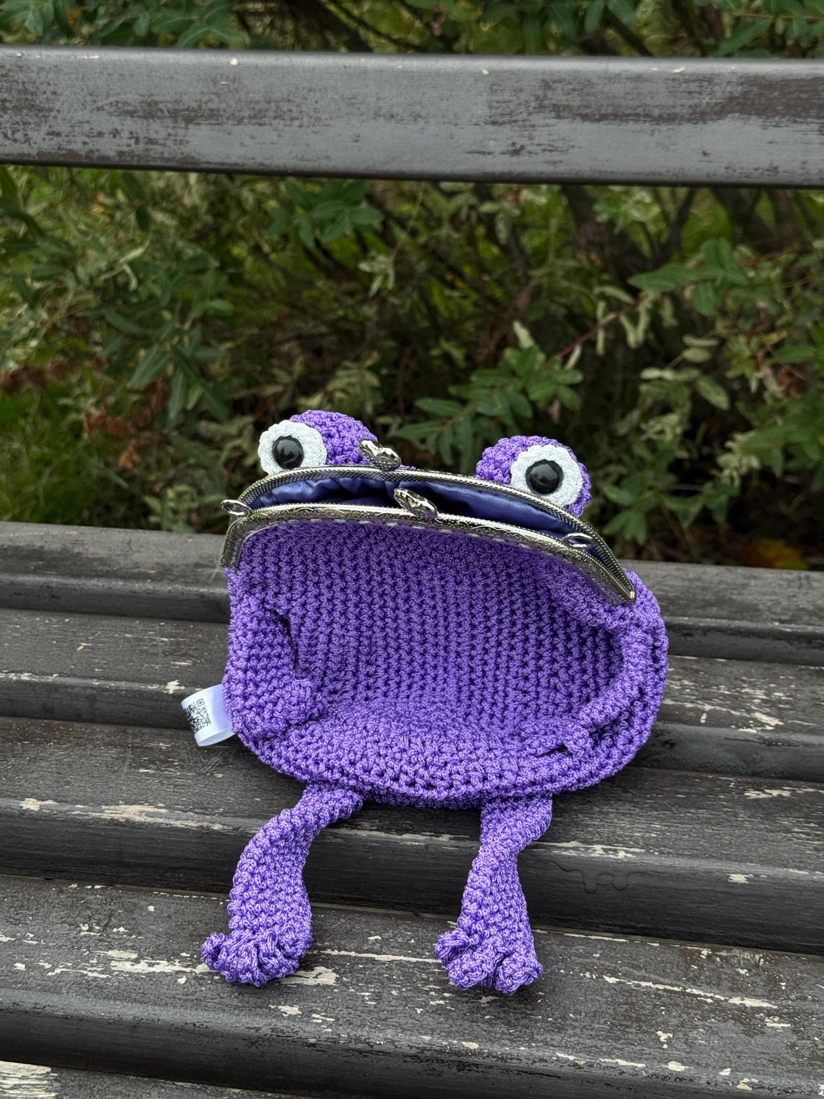 Purple Minimalist Frog Bag -Handmade Crochet with Charm