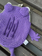 Purple Minimalist Frog Bag -Handmade Crochet with Charm
