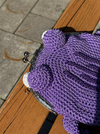 Purple Minimalist Frog Bag -Handmade Crochet with Charm