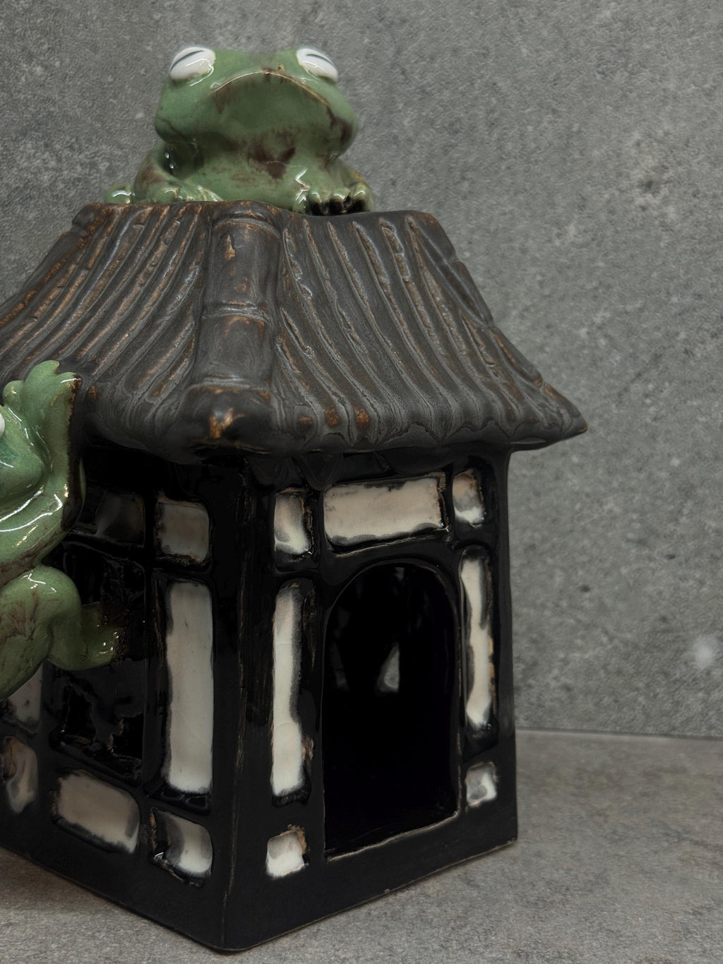 Ceramic Frog Oil Burner, Frog House Lamp, Aromatherapy Decor, Handmade Ceramic Frog House, Cottagecore Gift, Frog Lover Gift