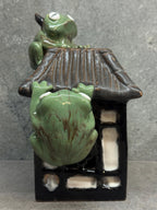 Ceramic Frog Oil Burner, Frog House Lamp, Aromatherapy Decor, Handmade Ceramic Frog House, Cottagecore Gift, Frog Lover Gift