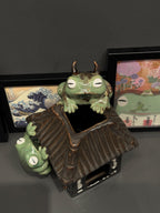 Ceramic Frog Oil Burner, Frog House Lamp, Aromatherapy Decor, Handmade Ceramic Frog House, Cottagecore Gift, Frog Lover Gift