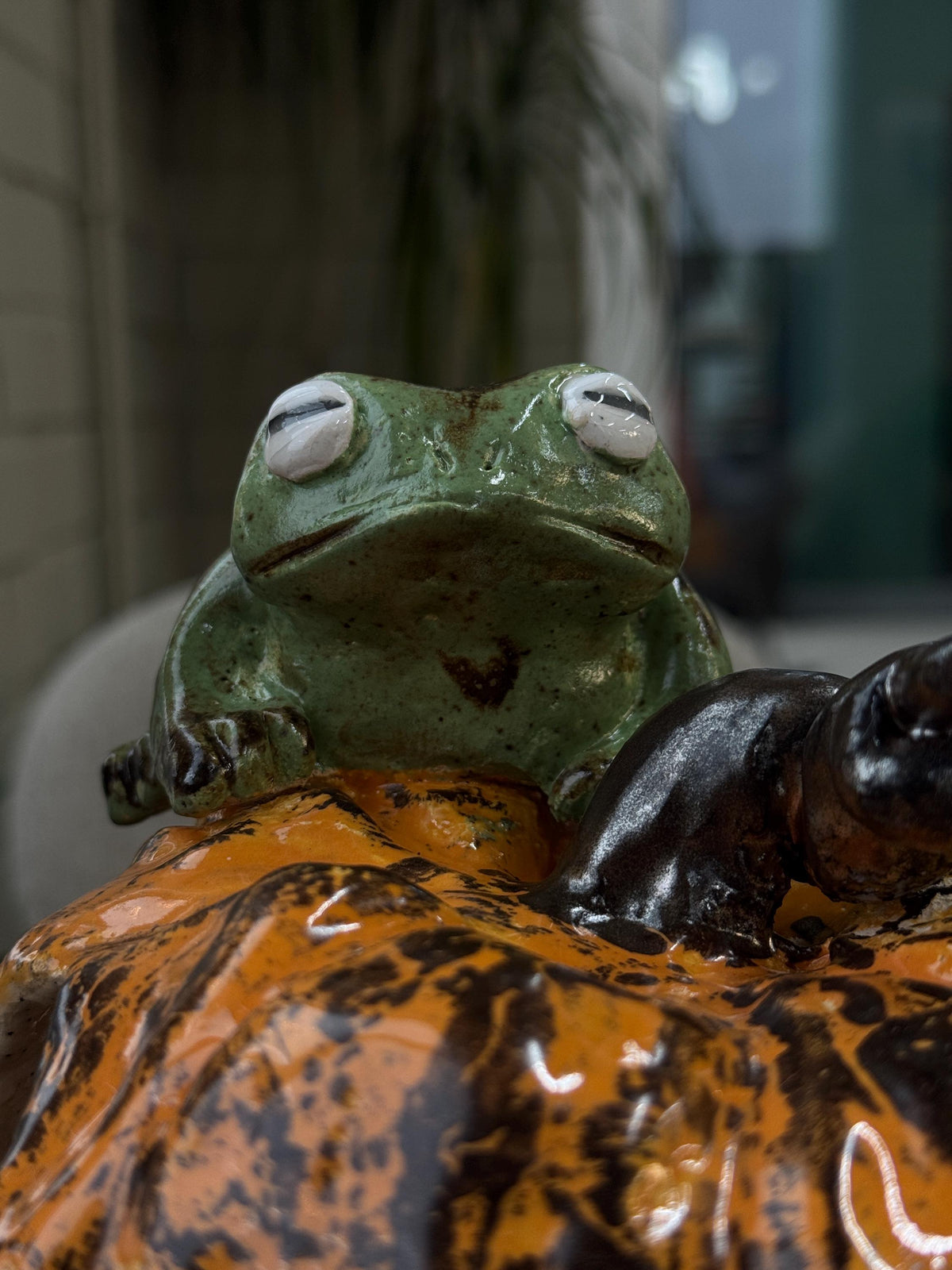 Ceramic Frog Candle Holder, Frog Lantern, Tea Light Holder, Handmade Frog Sculpture, Unique Frog Decor