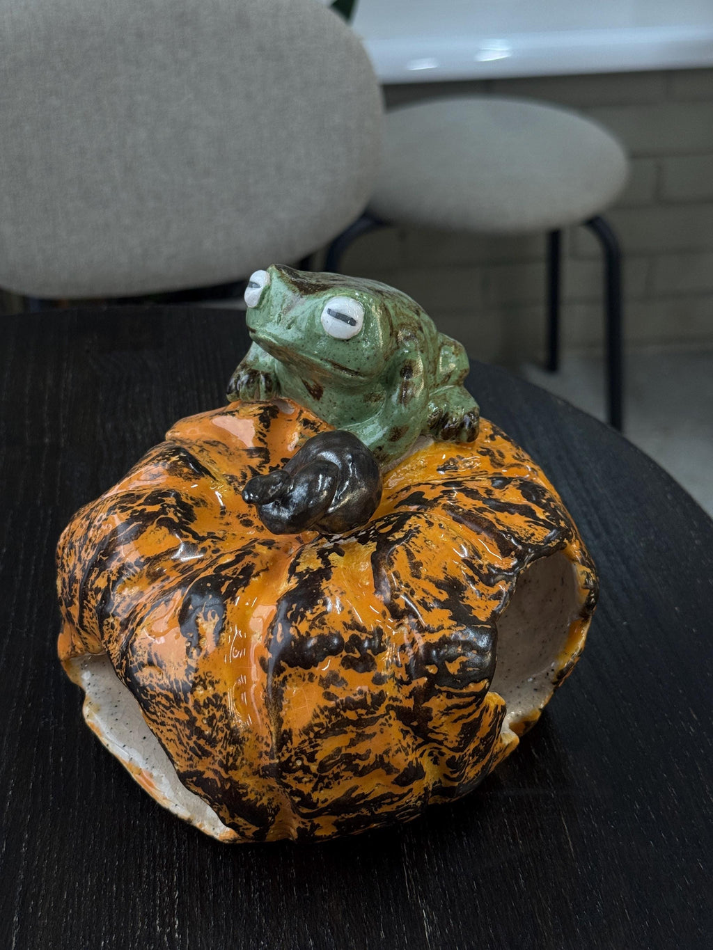 Ceramic Frog Candle Holder, Frog Lantern, Tea Light Holder, Handmade Frog Sculpture, Unique Frog Decor