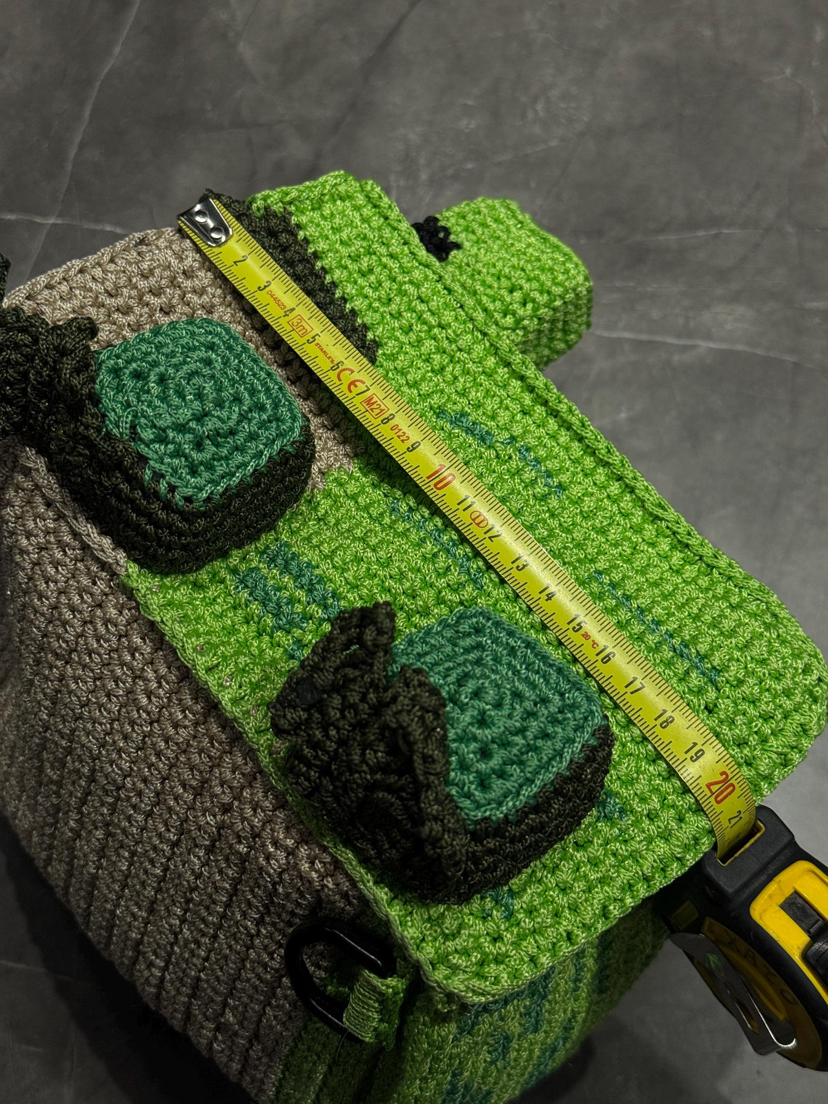 Square Crochet Frog Backpack – Handmade Frog Bag with Zipper & Satin Lining