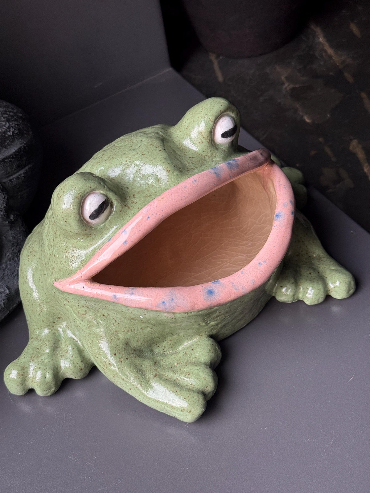 Ceramic Frog Sculpture Bowl, Frog Decor, Handmade Pottery Frog, Frog Lover Gift, Whimsical Home Decor
