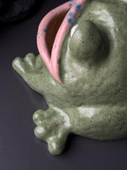 Ceramic Frog Sculpture Bowl, Frog Decor, Handmade Pottery Frog, Frog Lover Gift, Whimsical Home Decor
