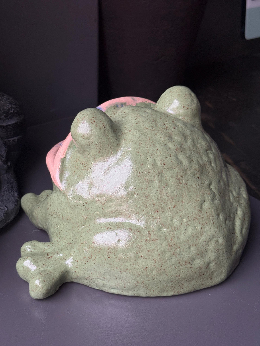 Ceramic Frog Sculpture Bowl, Frog Decor, Handmade Pottery Frog, Frog Lover Gift, Whimsical Home Decor