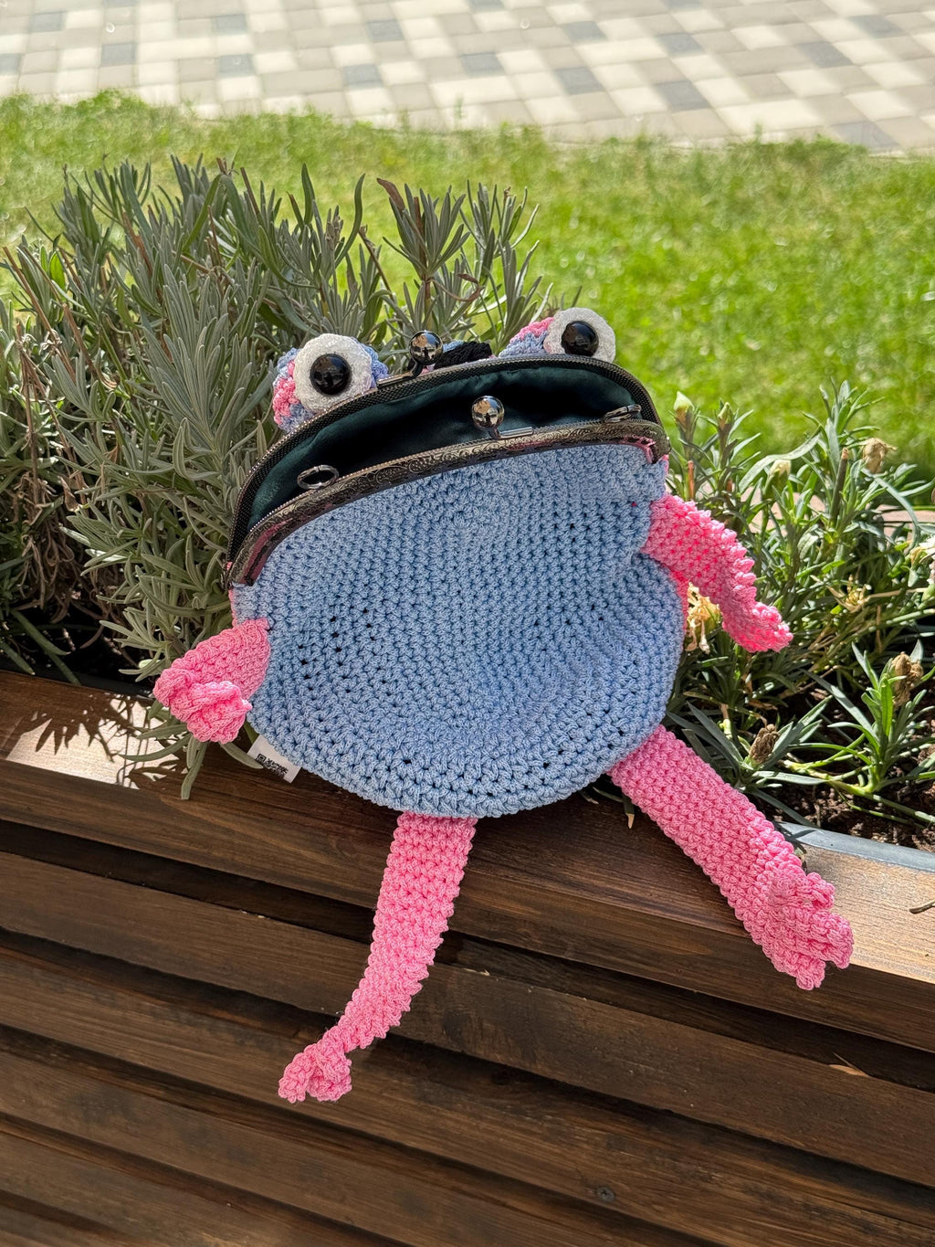 Pink Crochet Frog Bag – Handmade Leopard Frog Purse, Kawaii Frog Handbag, Cute frog Gift