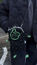 Green Сrochet Witch Frog Purse