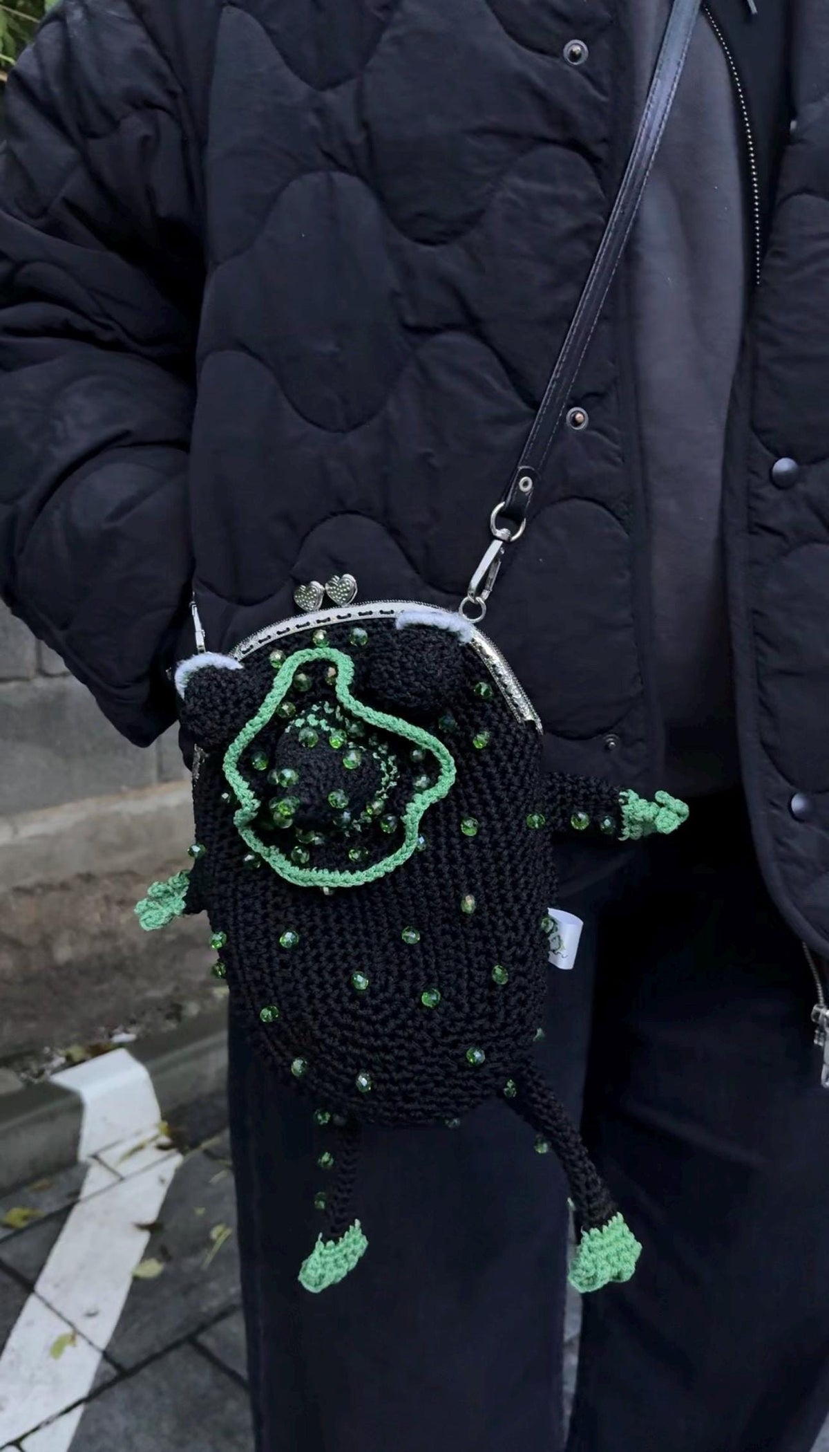 Green Сrochet Witch Frog Purse