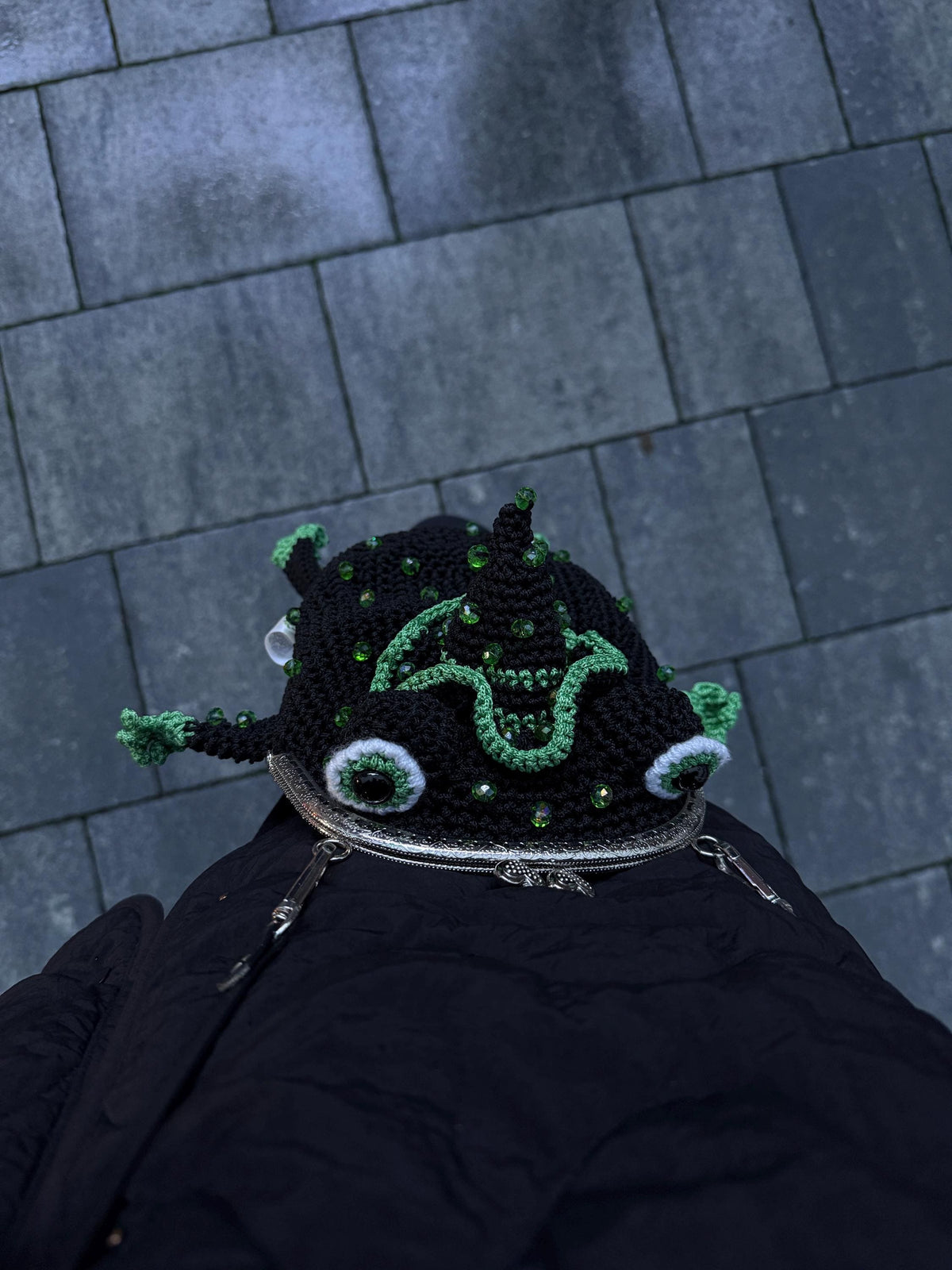 Green Сrochet Witch Frog Purse