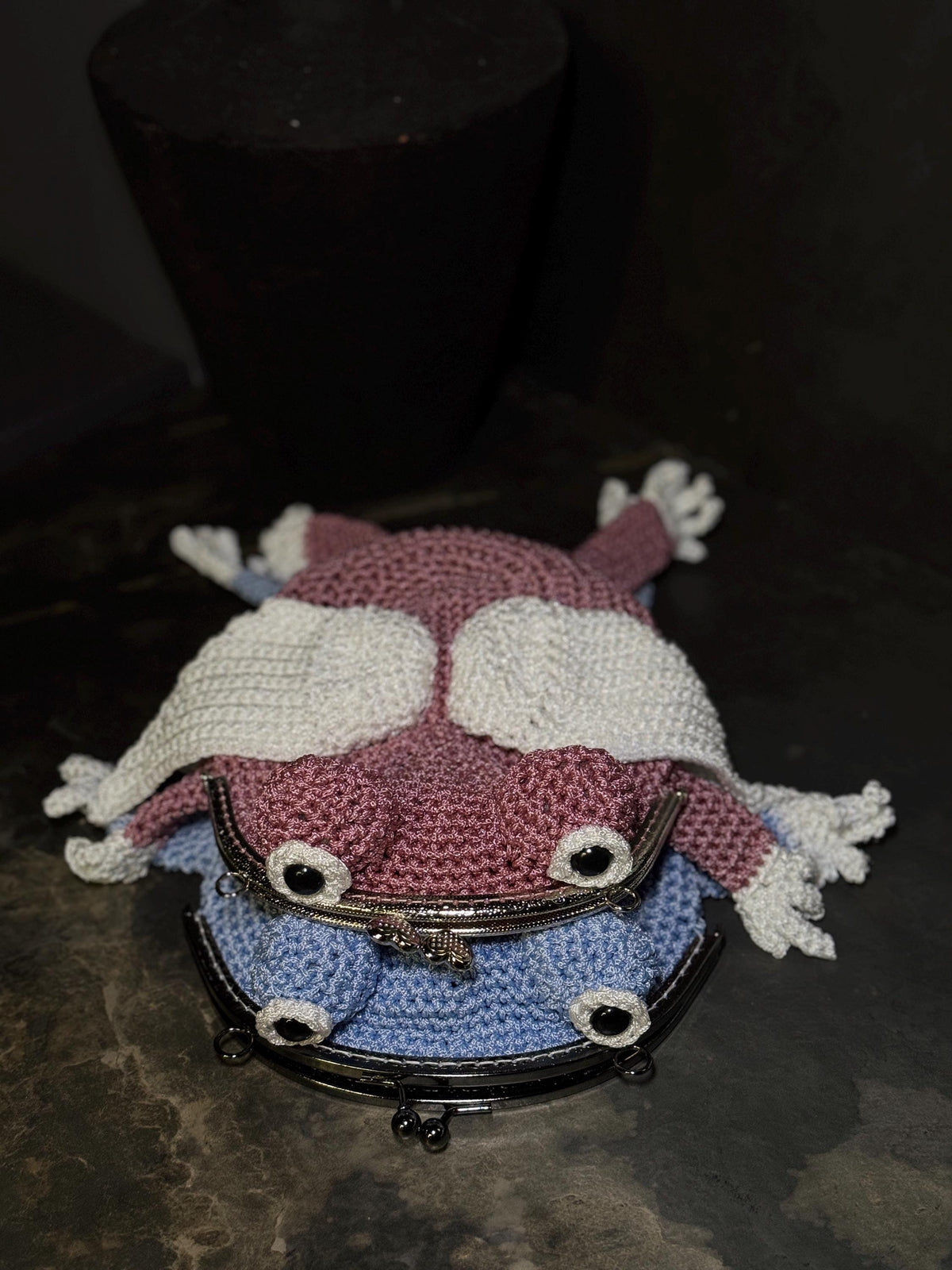 Frog Purse with Wings, Fairycore Frog Bag, Crochet Crossbody Purse, Kawaii Cottagecore Gift, Handmade Frog Bag