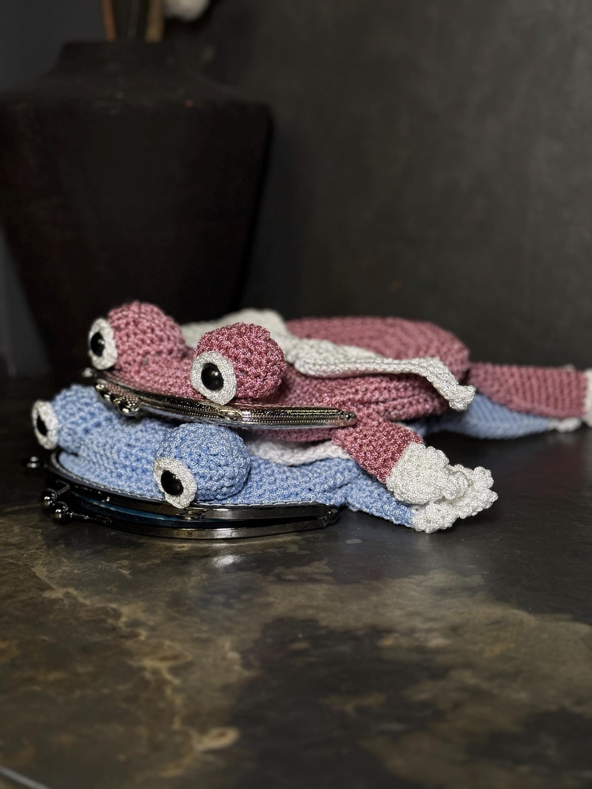 Frog Purse with Wings, Fairycore Frog Bag, Crochet Crossbody Purse, Kawaii Cottagecore Gift, Handmade Frog Bag