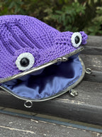 Purple Minimalist Frog Bag -Handmade Crochet with Charm