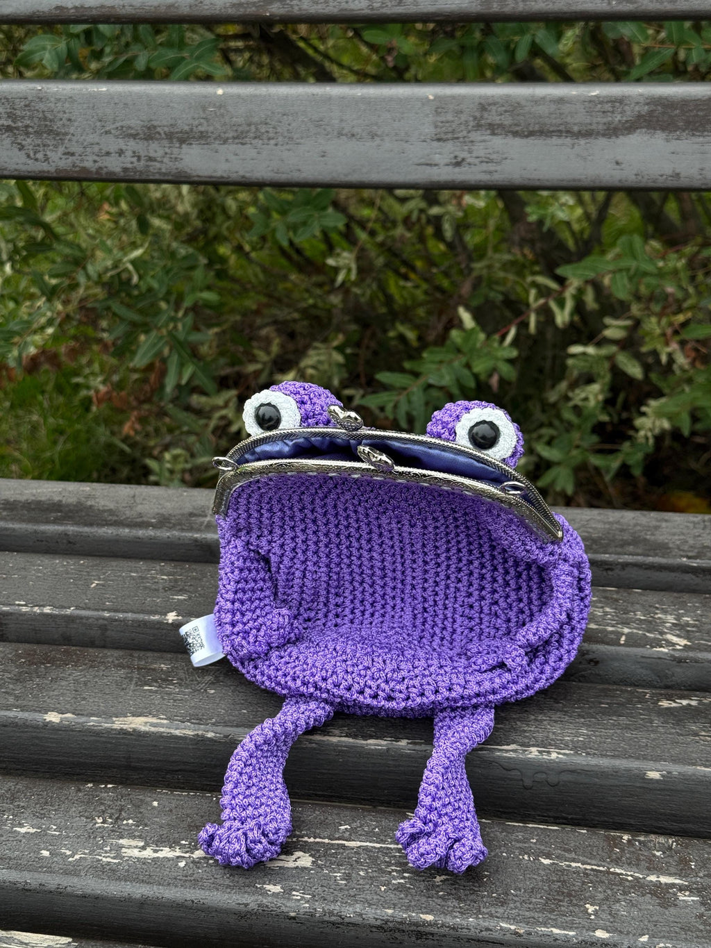 Purple Minimalist Frog Bag -Handmade Crochet with Charm