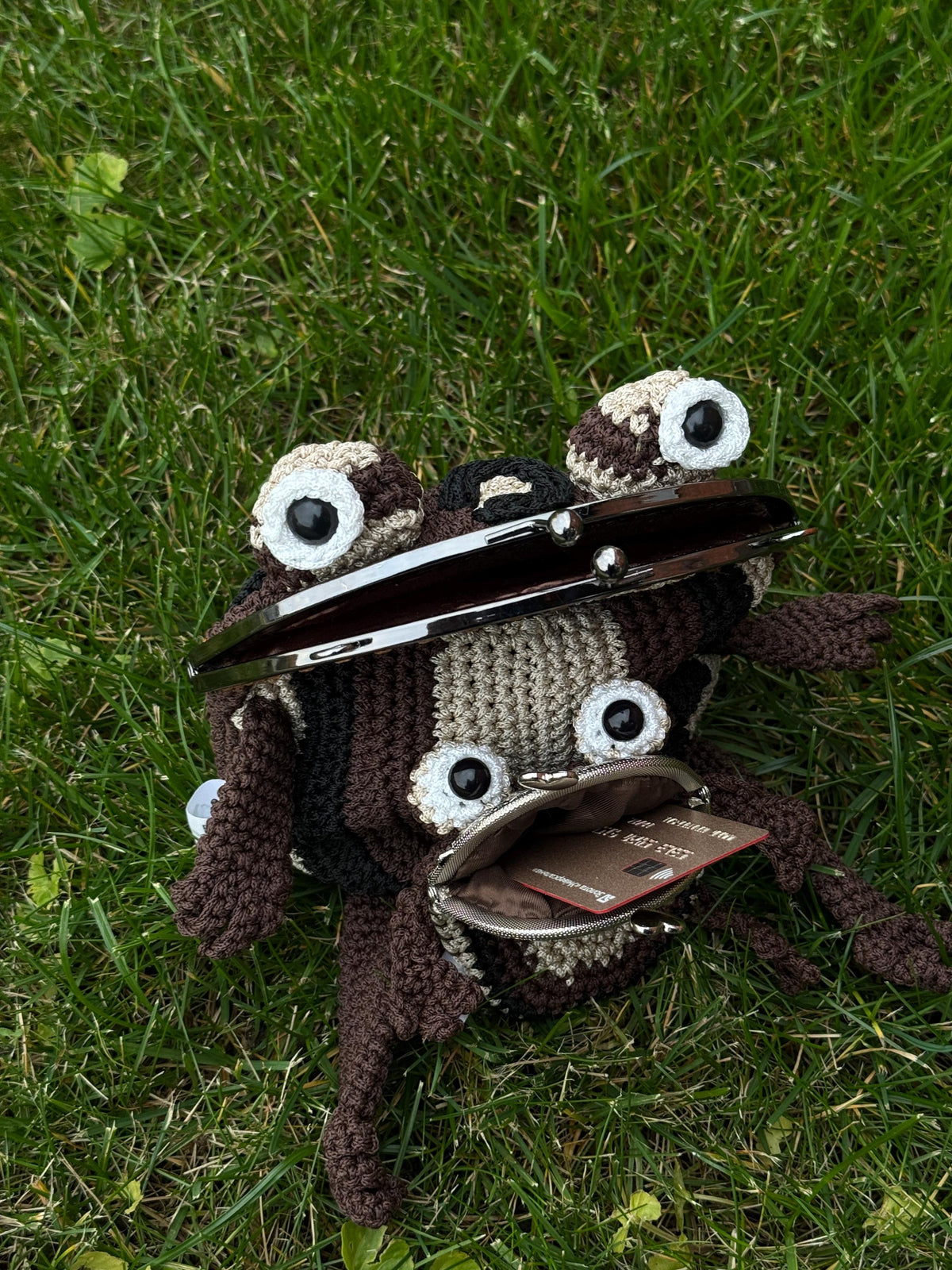 Handmade Leopard Frog Bag – Crochet Purse with Clasp Closure