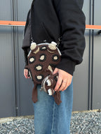 Handmade Leopard Frog Bag – Crochet Purse with Clasp Closure