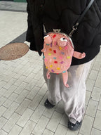 Pink Crochet Frog Bag with Gummy Bears – Handmade Shoulder & Crossbody Bag