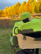 Square Crochet Frog Backpack – Handmade Frog Bag with Zipper & Satin Lining
