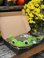 Crochet Frog Bag with Swamp Vibes – Handmade Frog Purse